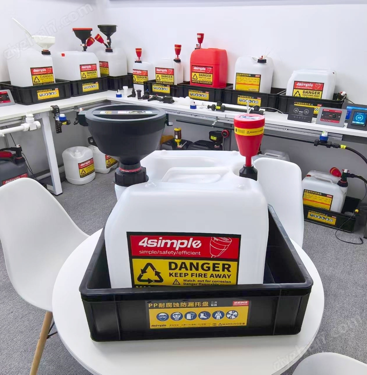 4simple實驗室廢液收集裝置 耐腐蝕漏斗