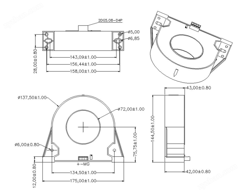 image.png 直流漏電流傳感器 霍爾電互感器 閉環
